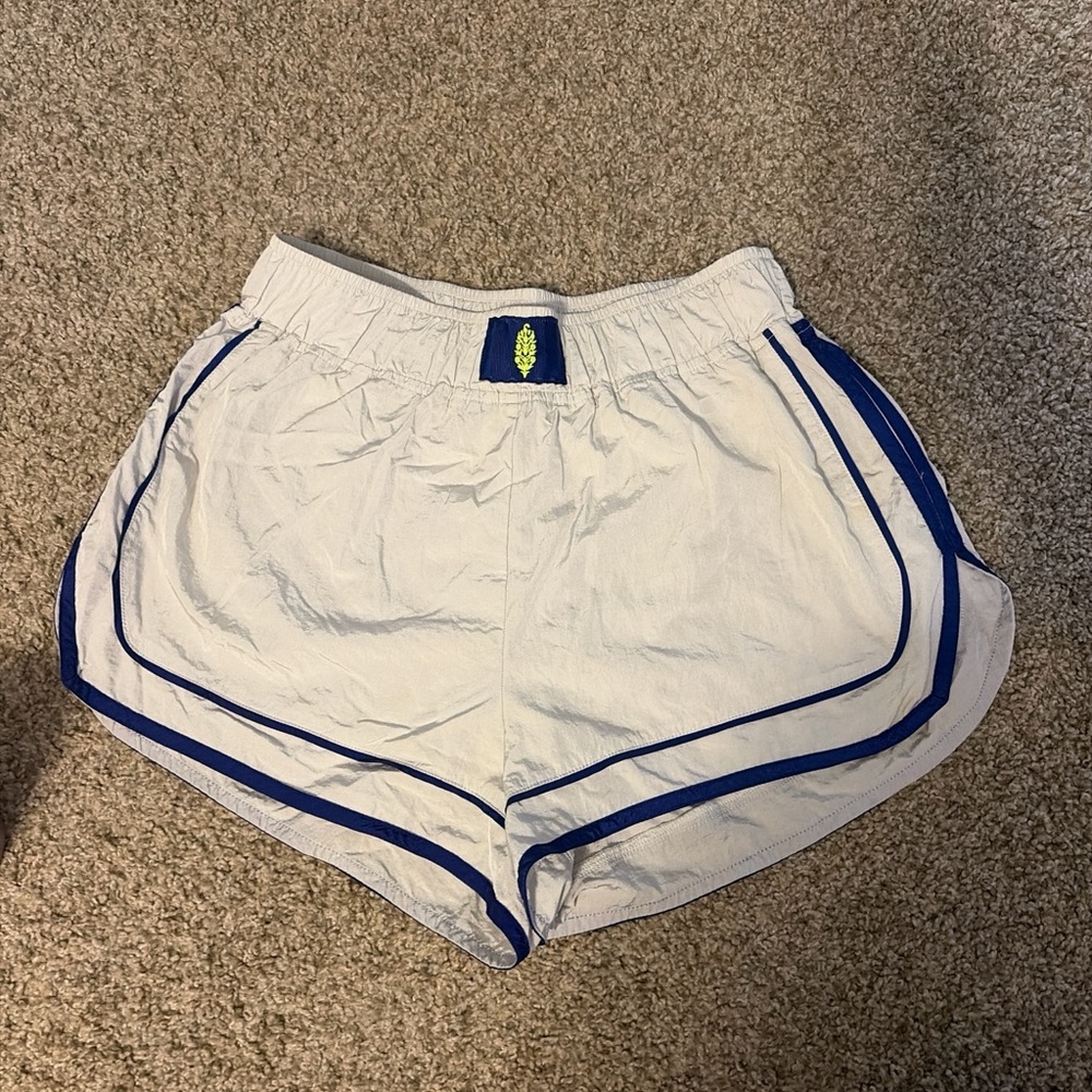 FP Movement by Free People White and Blue Athletic Shorts